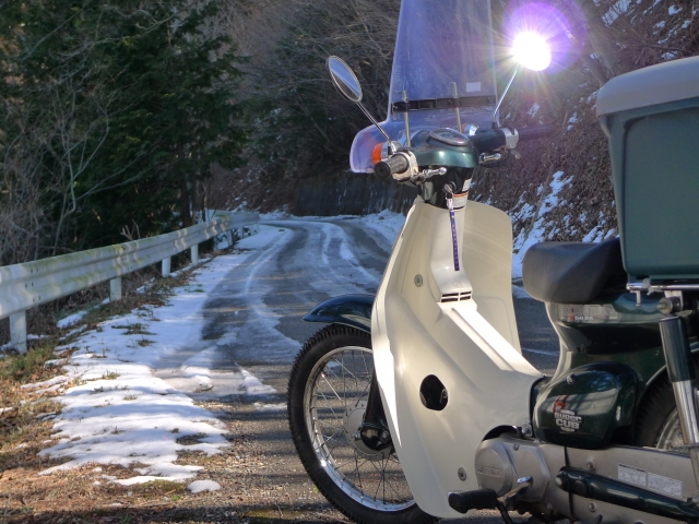 真冬にバイクで通勤